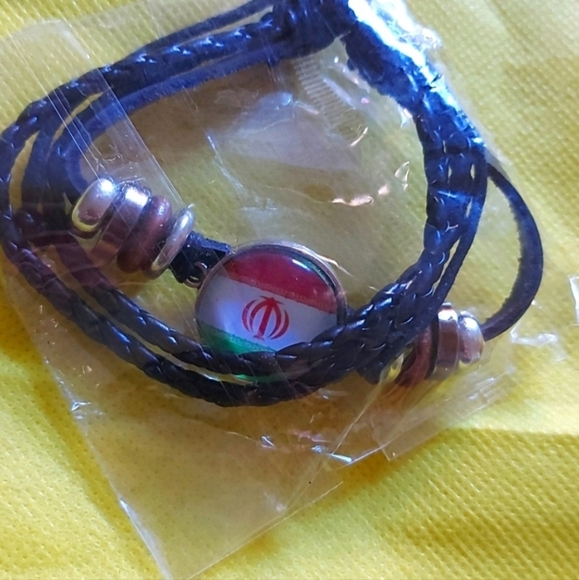 NWOT National Flag adjustable Unisex leather bracelet - Picture 11 of 11